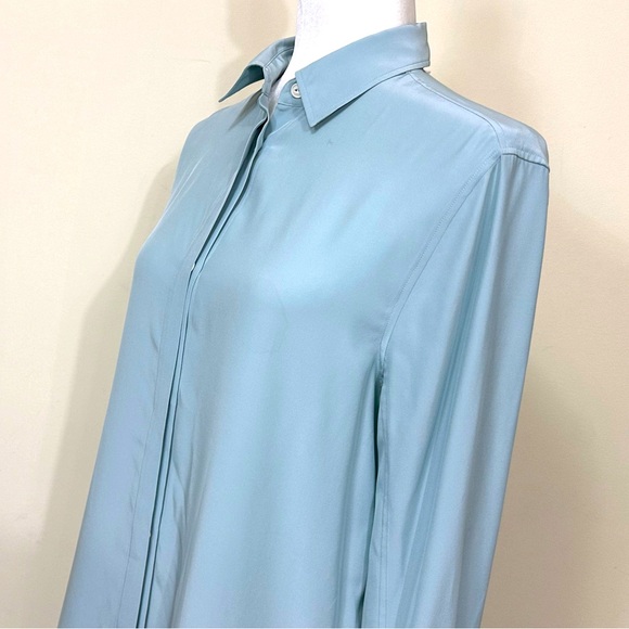 EUC FLAWLESS rag & bone Pure Silk Hidden Buttons Up Long Sleeves Shirt Top S/M - Picture 7 of 15